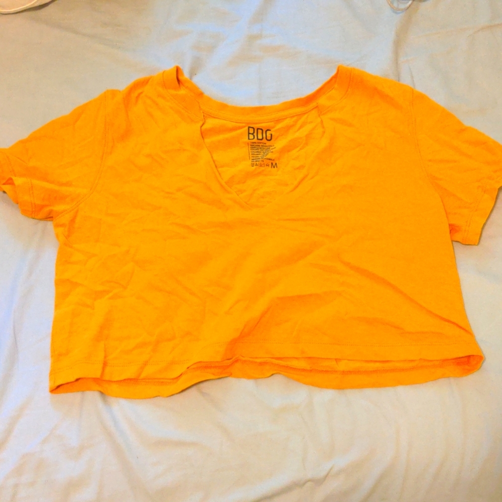 medium orange urban outfitters cropped tee